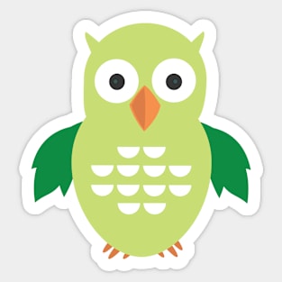 Green & Green Owl Sticker